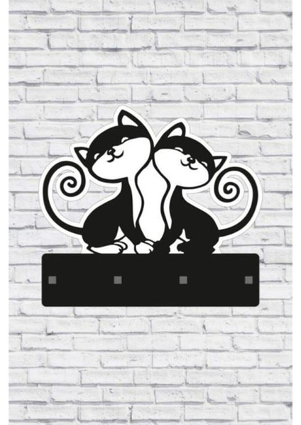 10KDEKOR Dekoratif Sevimli Kediler Anahtar Askısı Ahşap Anahtarlık Dekor Anahtar 845632123 fiyatları