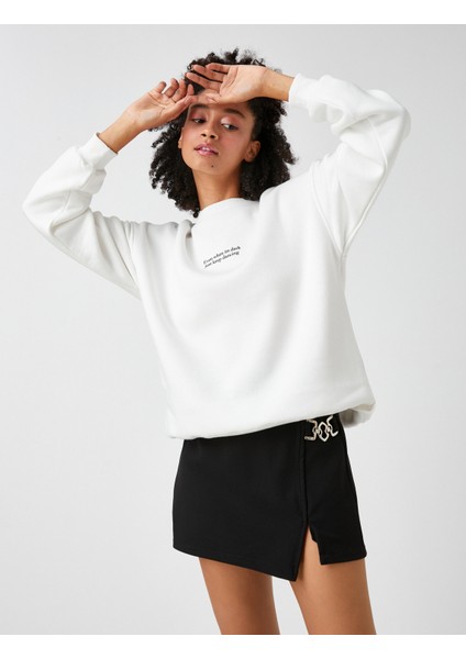 Slogan Baskılı Sweatshirt