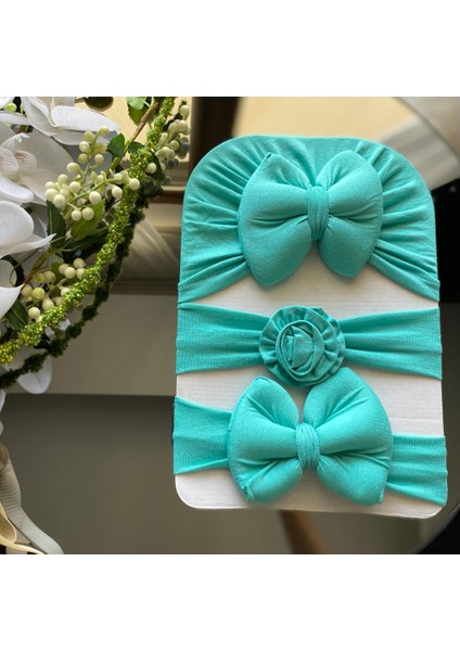 Kız Bebek Fiyonklu Bone Bandana 3lü Set fiyatları