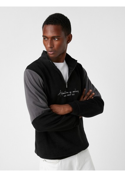 Yakası Fermuarlı Polar Sweatshirt fiyatları