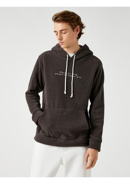 Polar İşlemeli Kapşonlu Sweatshirt Şardonlu modelleri