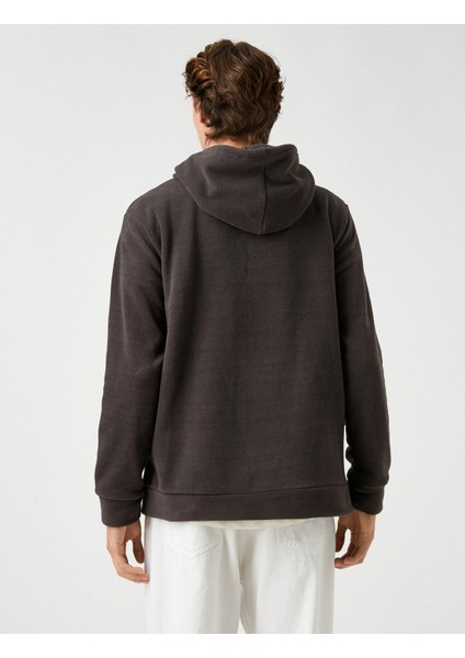 Polar İşlemeli Kapşonlu Sweatshirt Şardonlu fırsatları