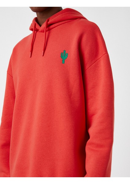 Kaktüs Işlemeli Kapşonlu Sweatshirt indirimleri