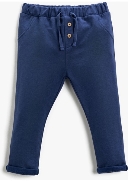 Basic Düğme Detaylı Eşofman Altı Beli Lastikli