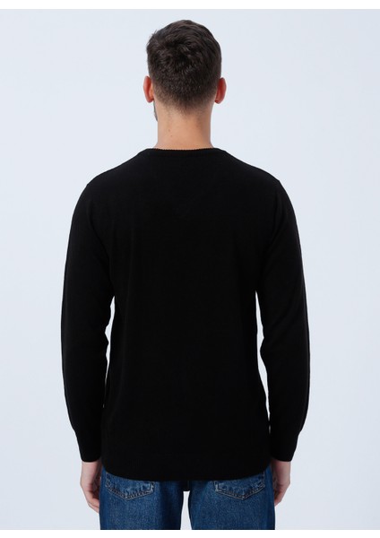 V Yaka Siyah Erkek Kazak 4A4923100002 fırsatları