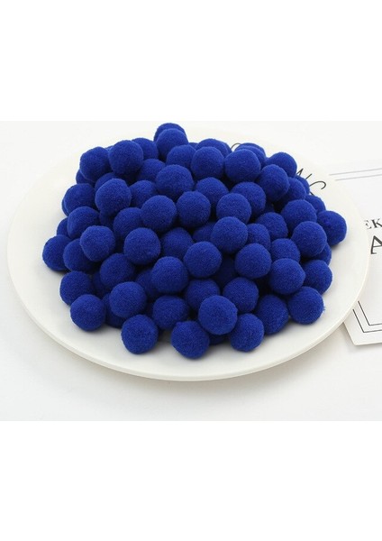 Yumuşak Ponpon - 1 cm - Saks Mavi- 25 Adet Peluş Ponpon