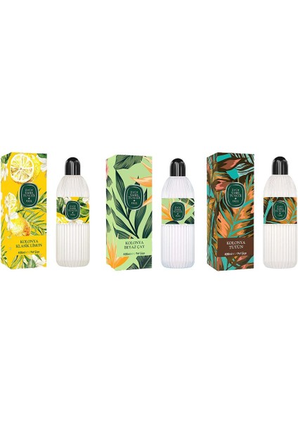Kolonya Klasik Limon, Beyaz Çay ve Tütün Pet Şişe 400 ml