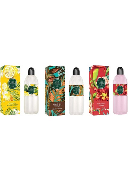 Kolonya Klasik Limon, Tütün ve Amber Pet Şişe 400 ml