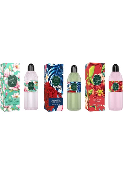 Kolonya Manolya Çiçeği, Paris Gecesi ve Amber Pet Şişe 400 ml