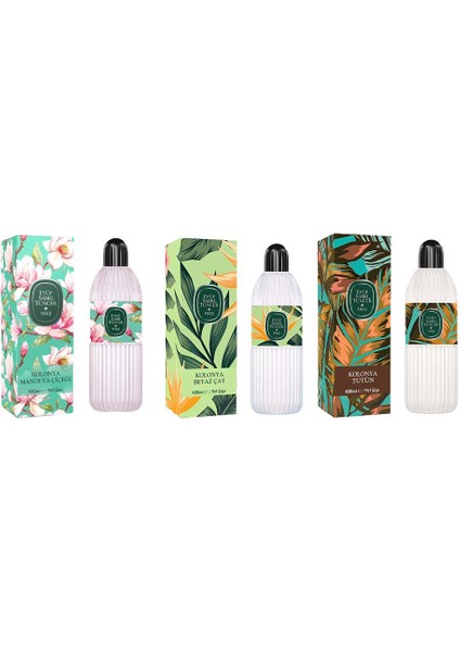 Kolonya Manolya Çiçeği, Beyaz Çay ve Tütün Pet Şişe 400 ml