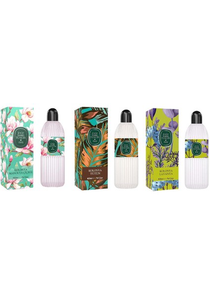 Kolonya Manolya Çiçeği, Tütün ve Lavanta Pet Şişe 400 ml