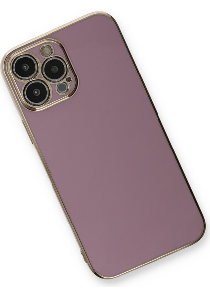 iPhone 13 Pro Kılıf Özel Tasarım Fit Kalıp Lüx Dizayn Silikon Kapak - Mor