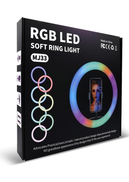 Bld-05 Rgb LED Soft Rıng Lıght MJ33 + Trıpod Ayak Telefon Tutucu + Kumanda