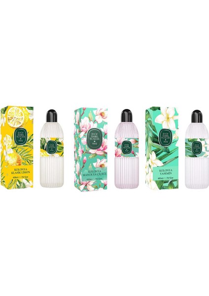 Kolonya Klasik Limon, Manolya Çiçeği ve Yasemin Pet Şişe 400 ml