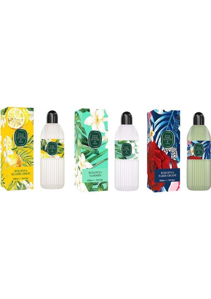 Kolonya Klasik Limon, Yasemin ve Paris Gecesi Pet Şişe 400 ml