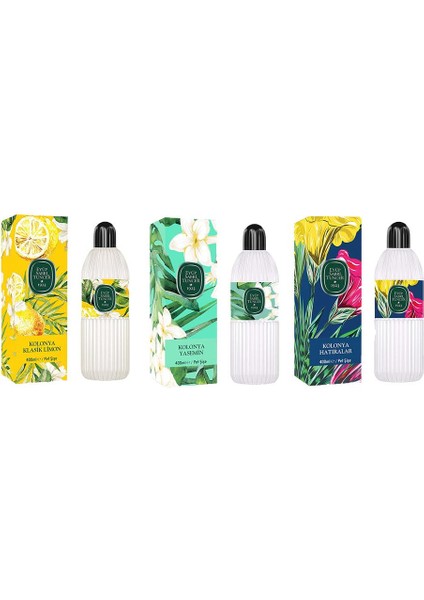 Kolonya Klasik Limon, Yasemin ve Hatıralar Pet Şişe 400 ml