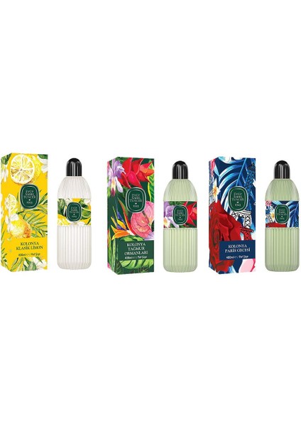 Kolonya Klasik Limon, Yağmur Ormanları ve Paris Gecesi Pet Şişe 400 ml