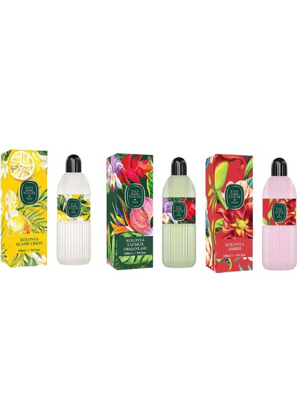 Kolonya Klasik Limon, Yağmur Ormanları ve Amber Pet Şişe 400 ml