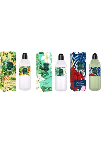 Kolonya Hawaii Ananas, Yasemin ve Paris Gecesi Pet Şişe 400 ml