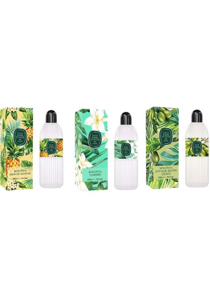 Kolonya Hawaii Ananas, Yasemin ve Ayvalık Zeytin Ağacı Pet Şişe 400 ml