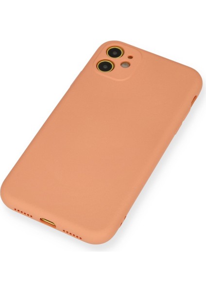 iPhone 11 Kılıf Lansman Içi Kadife Lüx Tasarım Silikon Kapak - Turuncu fiyatları