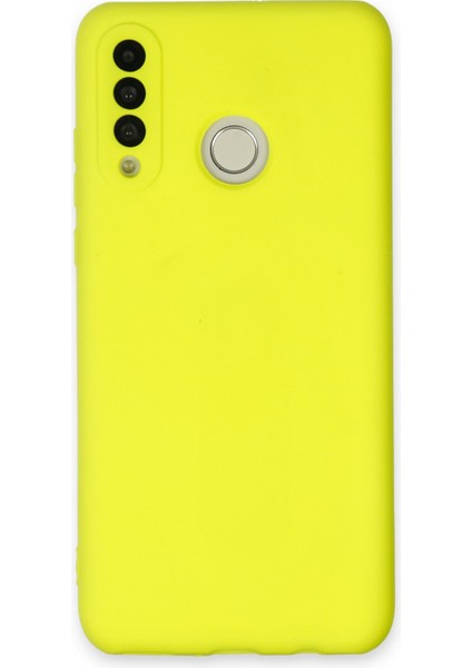 Huawei P30 Lite Kılıf Lansman Içi Kadife Lüx Tasarım Silikon Kapak - Sarı