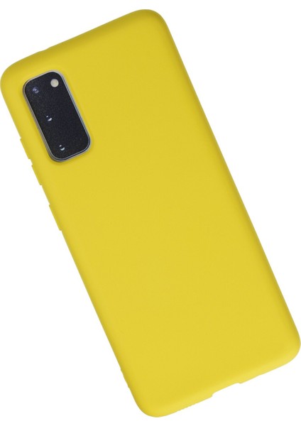 Samsung Galaxy S20 Kılıf Lansman Içi Kadife Lüx Tasarım Silikon Kapak - Sarı fiyatları