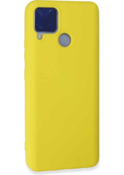 Realme C15 Kılıf Lansman Içi Kadife Lüx Tasarım Silikon Kapak - Sarı modelleri