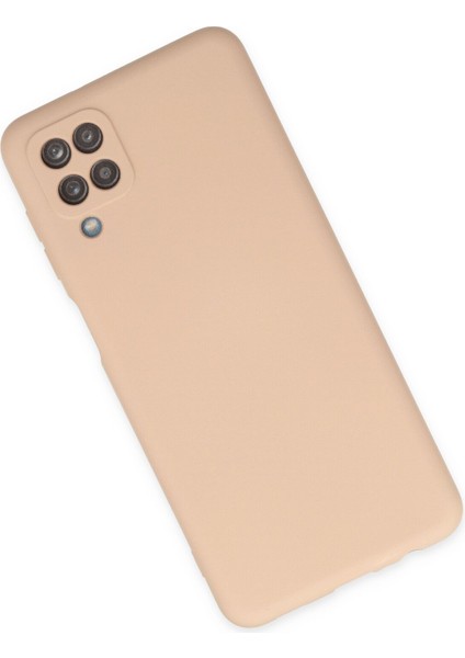 Samsung Galaxy A12 Kılıf Lansman Içi Kadife Lüx Tasarım Silikon Kapak - Pudra modelleri