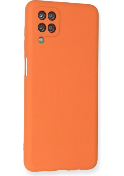 Samsung Galaxy A12 Kılıf Lansman Içi Kadife Lüx Tasarım Silikon Kapak - Turuncu fiyatları