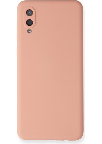 Samsung Galaxy A02 Kılıf Lansman Içi Kadife Lüx Tasarım Silikon Kapak - Pudra
