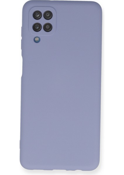 Samsung Galaxy A12 Kılıf Lansman Içi Kadife Lüx Tasarım Silikon Kapak - Lila