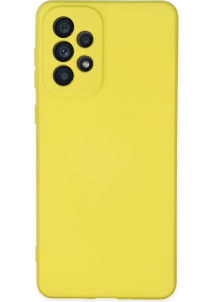 Samsung Galaxy A23 4g Kılıf Lansman Içi Kadife Lüx Tasarım Silikon Kapak - Sarı