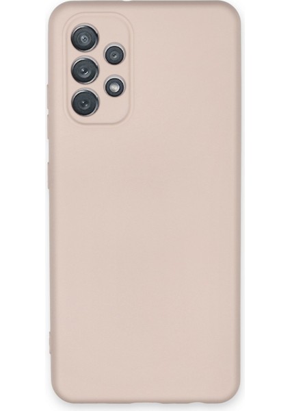 Samsung Galaxy A52S Kılıf Lansman Içi Kadife Lüx Tasarım Silikon Kapak - Pudra