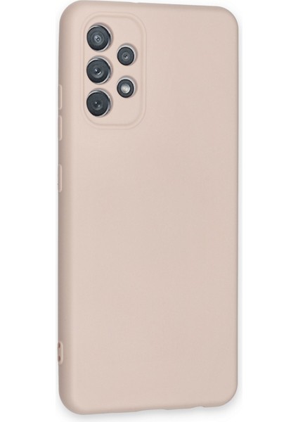Samsung Galaxy A52S Kılıf Lansman Içi Kadife Lüx Tasarım Silikon Kapak - Pudra