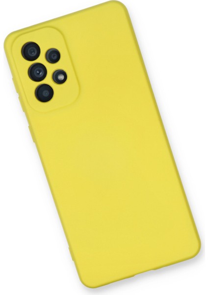 Samsung Galaxy A53 5g Kılıf Lansman Içi Kadife Lüx Tasarım Silikon Kapak - Sarı modelleri