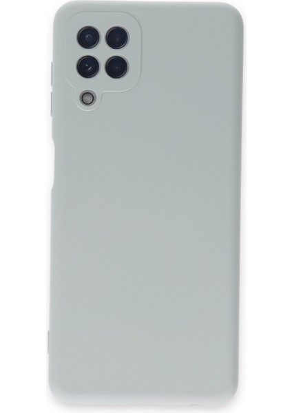 Samsung Galaxy M22 Kılıf Lansman Içi Kadife Lüx Tasarım Silikon Kapak - Buz Mavisi