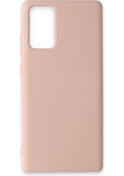 Samsung Galaxy Note 20 Kılıf Lansman Içi Kadife Lüx Tasarım Silikon Kapak - Pudra