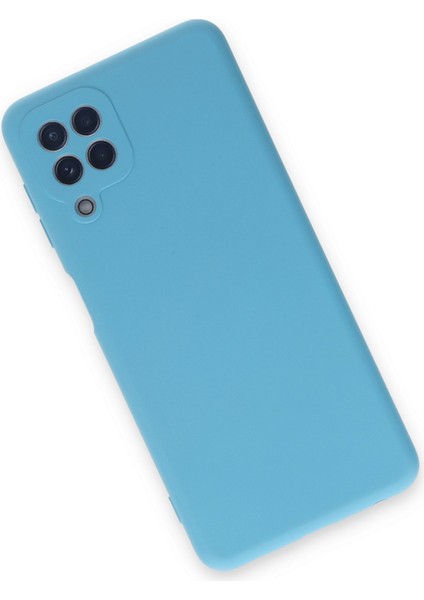 Samsung Galaxy M32 Kılıf Lansman Içi Kadife Lüx Tasarım Silikon Kapak - Mavi modelleri