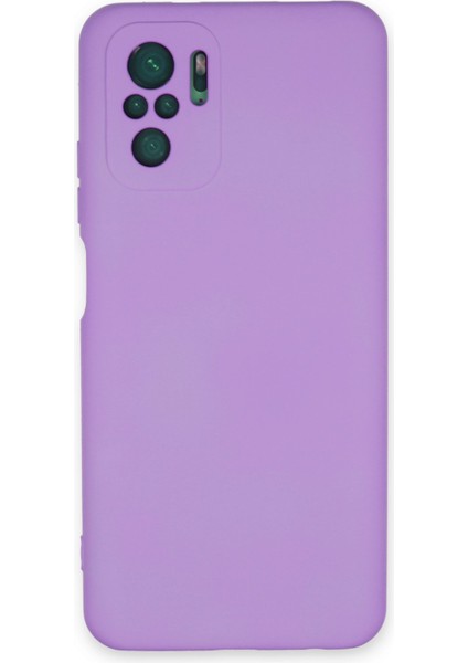Xiaomi Redmi Note 10 Kılıf Lansman Içi Kadife Lüx Tasarım Silikon Kapak - Koyu Lila