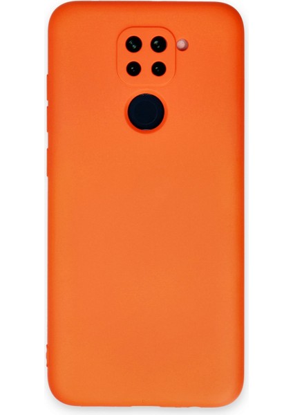 Xiaomi Redmi Note 9 Kılıf Lansman Içi Kadife Lüx Tasarım Silikon Kapak - Turuncu