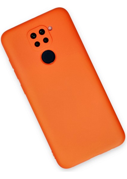 Xiaomi Redmi Note 9 Kılıf Lansman Içi Kadife Lüx Tasarım Silikon Kapak - Turuncu