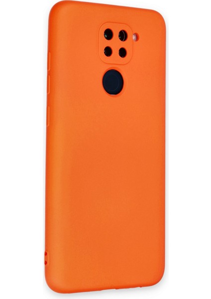 Xiaomi Redmi Note 9 Kılıf Lansman Içi Kadife Lüx Tasarım Silikon Kapak - Turuncu