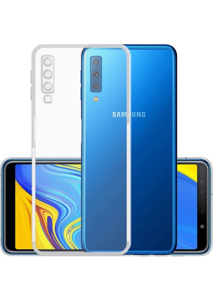 Samsung Galaxy A7 2018 Kamera Korumalı Süper Silikon Kılıf Ekran Koruyucu