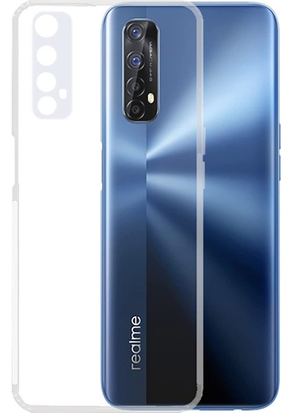 Realme 7 Kamera Korumalı Süper Silikon Kılıf Ekran Koruyucu