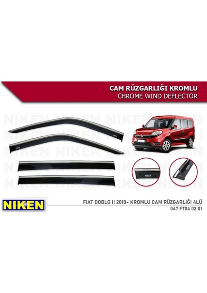 Fiat Doblo 2 2010+ Kromlu Cam Rüzgarlığı 4 Lü fiyatları