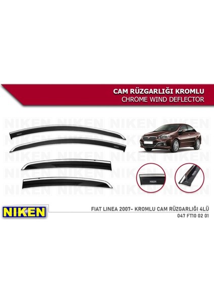 Fiat Linea 2007+ Kromlu Cam Rüzgarlığı 4 Lü fiyatları