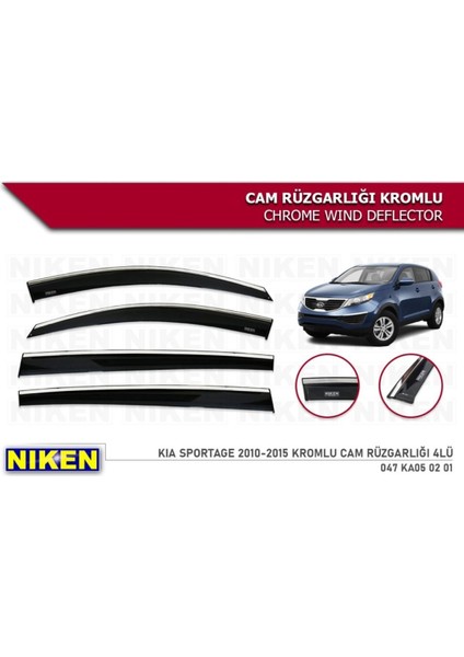 Kia Sportage 2010-2015 Kromlu Cam Rüzgarlığı 4 Lü fiyatları