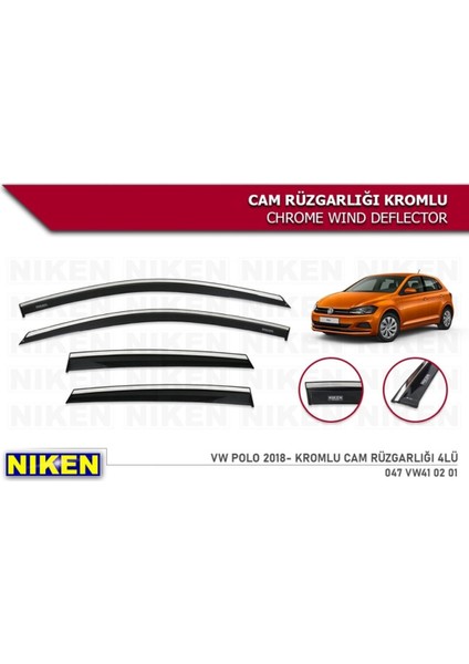 Volkswagen Polo 2018+ Kromlu Cam Rüzgarlığı 4 Lü fiyatları