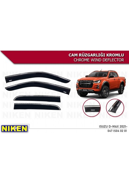 Isuzu D-Max 2021+ Kromlu Cam Rüzgarlığı 4 Lü fırsatları